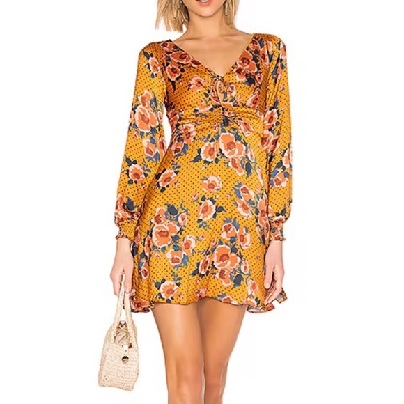 Free People Yellow/Orange Floral Dress 8 - Picture 1 of 7